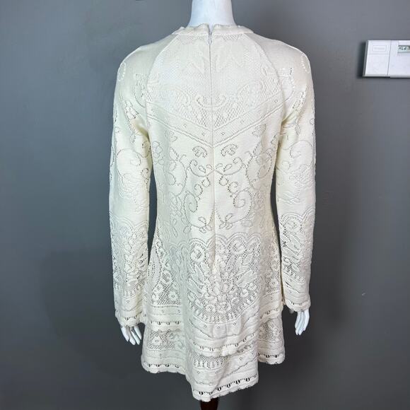 See By Chloe Dress size 8 FR 42 lace long sleeve Victorian sweater tiered - Picture 4 of 15